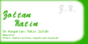 zoltan matin business card