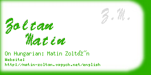 zoltan matin business card